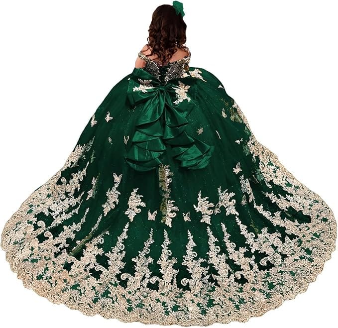Green / 18m Sunnypetal Royal Blue Embroidered Ball Gown Flower Girl Pageant Dress with Bow