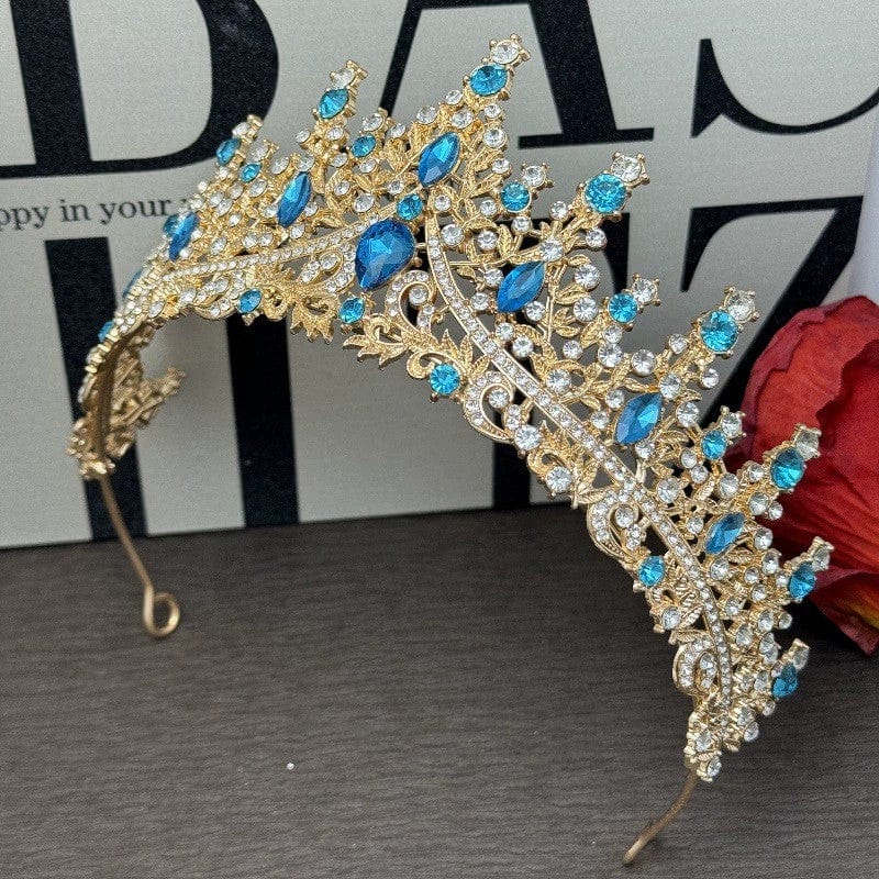 Lake Blue Sunnypetal Birthday Headdress Crown Wedding Festival Headband for Girls