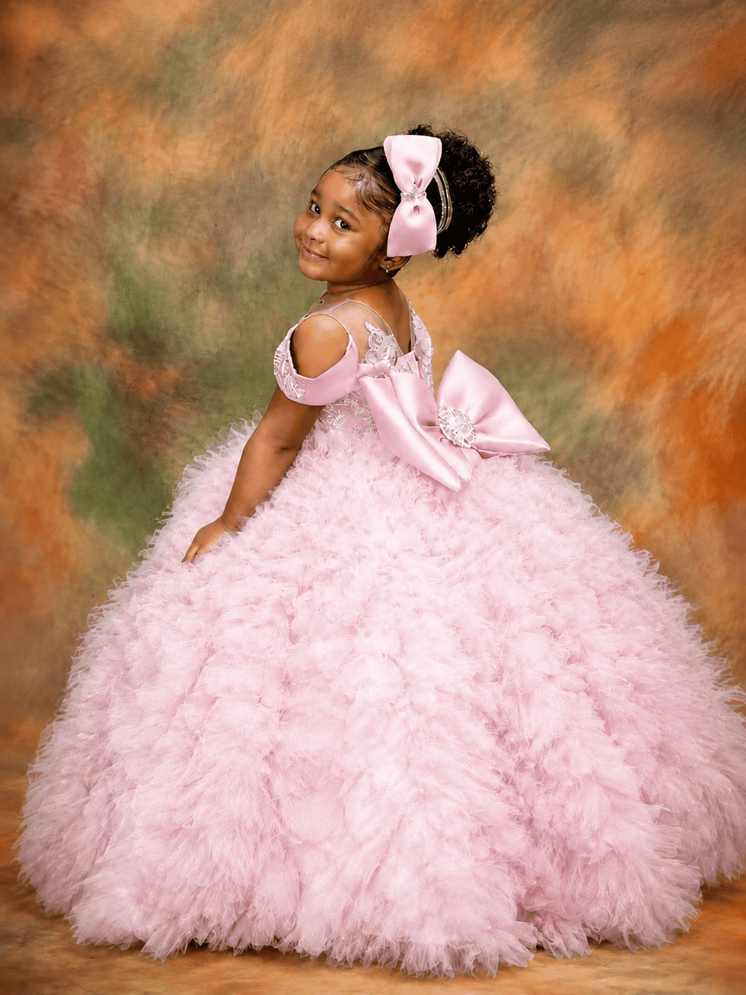 Light Pink / 3m Sunnypetal Purple Sequin Off-Shoulder Ball Gown Flower Girl Dress for Birthday Pageant