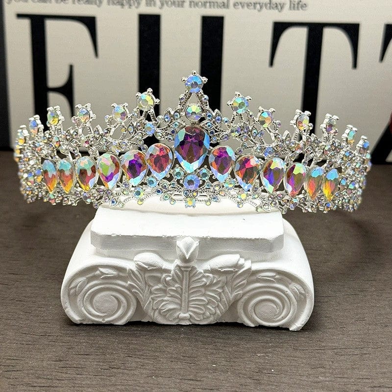 Multicolor Sunnypetal Rhinestone Crown Birthday Dress Tiaras Light Luxury Diamond Crown