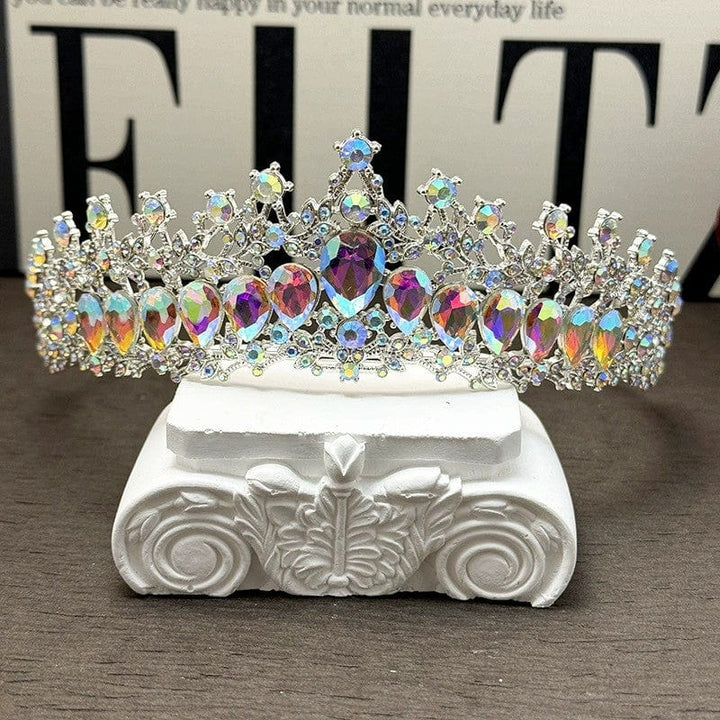 Multicolor Sunnypetal Rhinestone Crown Birthday Dress Tiaras Light Luxury Diamond Crown