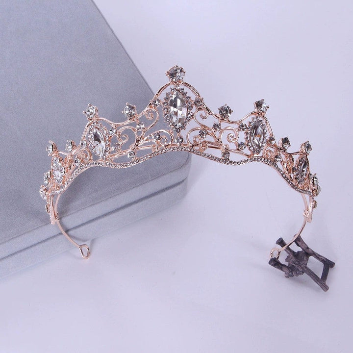Rose Gold Sunnypetal Girls Headband Tiaras Crown Wedding Prom Pageant Headdress