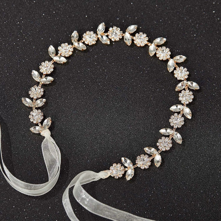 Rose Gold Sunnypetal Girls' Headdress Rhinestone Hairband Sunflower Headband