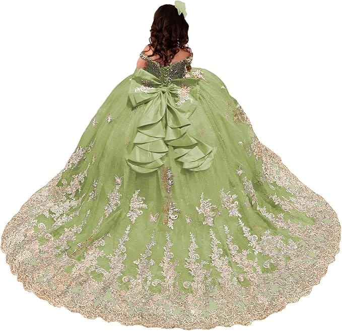 Sage Green / 18m Sunnypetal Royal Blue Embroidered Ball Gown Flower Girl Pageant Dress with Bow