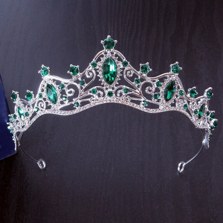 Silver-Green Sunnypetal Girls Headband Tiaras Crown Wedding Prom Pageant Headdress