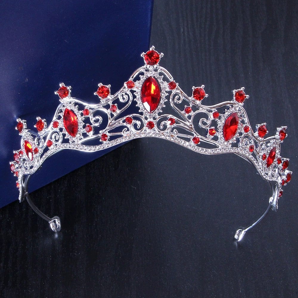 Silver-Red Sunnypetal Girls Headband Tiaras Crown Wedding Prom Pageant Headdress