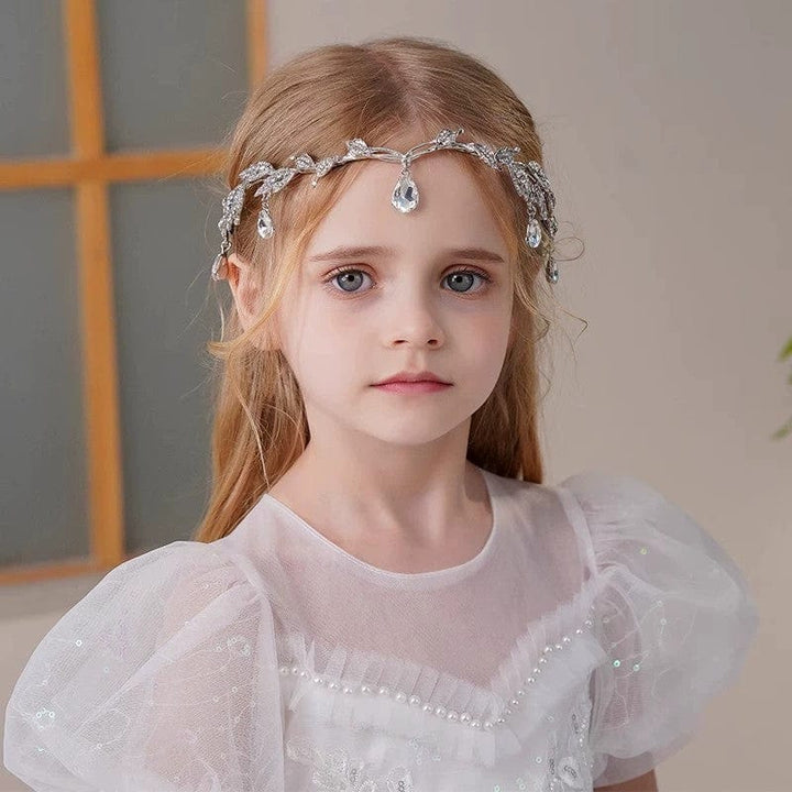 Silver Sunnypetal Children's Eyebrow Pendant Rhinestone Headdress Alloy Rhinestone Headband Crown