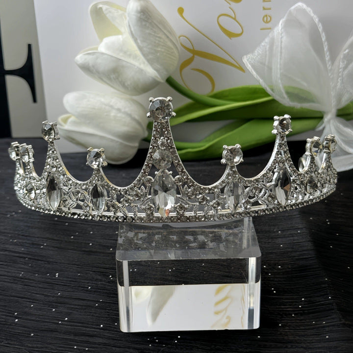 Silver Sunnypetal Crown Birthday Dinner Hair Accessories Wedding Flower Girl Headdress Rhinestone Crown