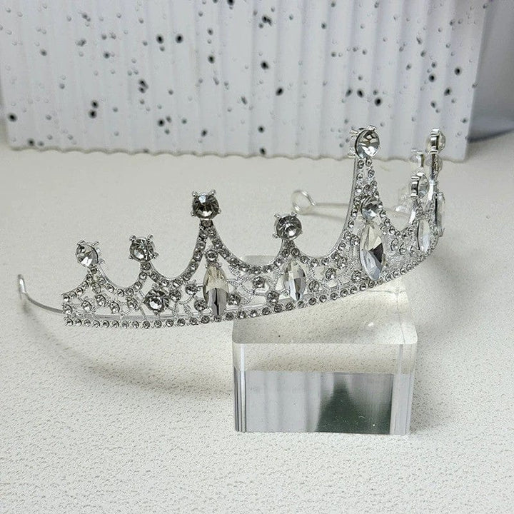 Silver Sunnypetal Crown Birthday Dinner Hair Accessories Wedding Flower Girl Headdress Rhinestone Crown