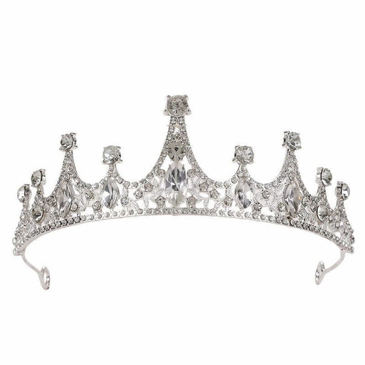 Silver Sunnypetal Crown Birthday Dinner Hair Accessories Wedding Flower Girl Headdress Rhinestone Crown