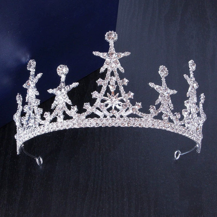 Silver Sunnypetal Crown Girl's Headdress Baroque Tiaras Crown Children's Hair Accessories