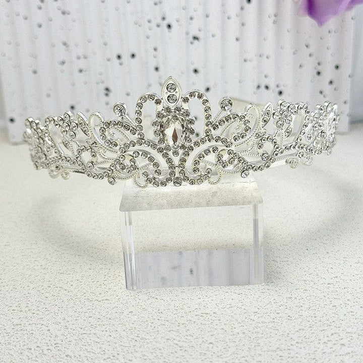 Silver Sunnypetal Crystal Tiara Crown Headband Princess Elegant Crown Wedding Prom Birthday Party Girl Gift