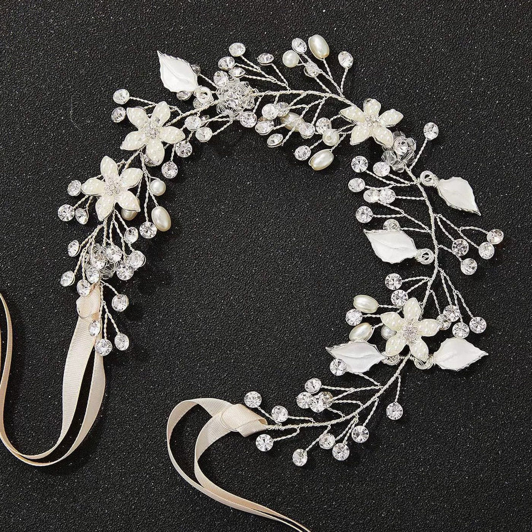 Silver Sunnypetal Flower Girl Headpiece Wedding Birthday First Communion Headband for Girls