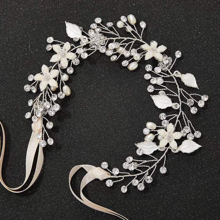 Silver Sunnypetal Flower Girl Headpiece Wedding Birthday First Communion Headband for Girls