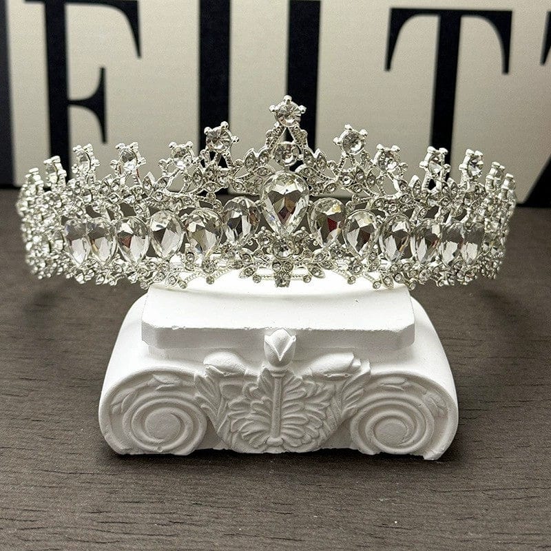 Silver Sunnypetal Rhinestone Crown Birthday Dress Tiaras Light Luxury Diamond Crown