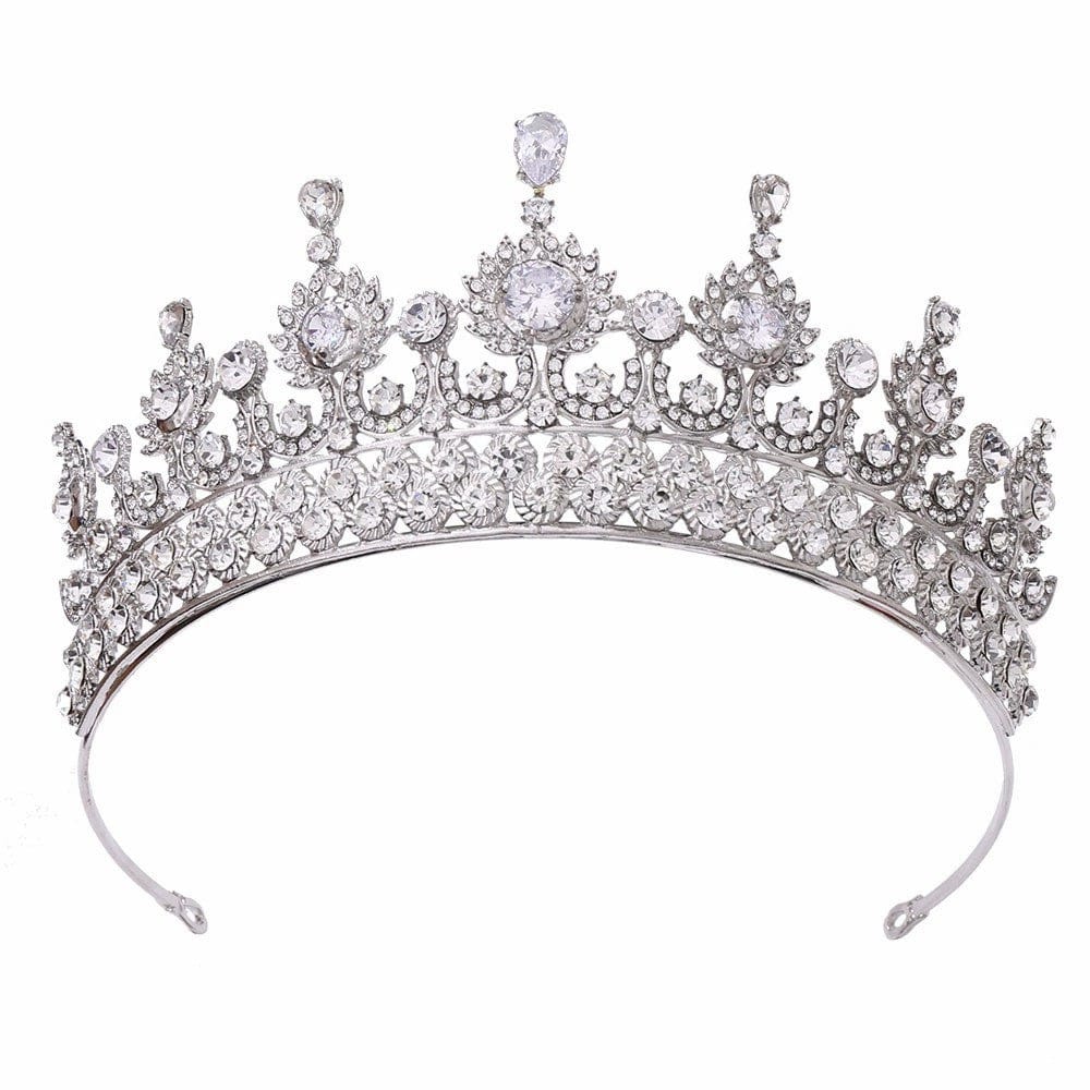 Silver Sunnypetal Tiaras Crown for Girls Crystal Headbands Princess Wedding Pageant and Party