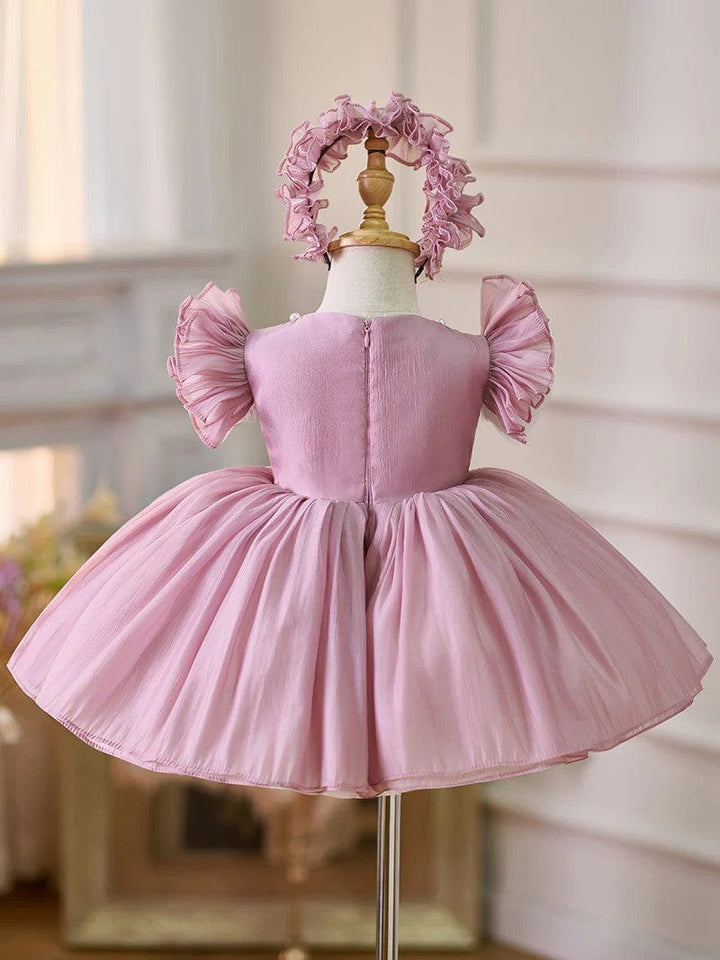 Sunnypetal Adorable Puff Sleeves Knee-Length Baby Toddler Girl Dresses