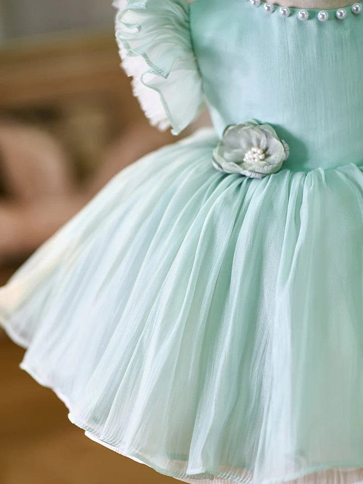 Sunnypetal Adorable Puff Sleeves Knee-Length Baby Toddler Girl Dresses