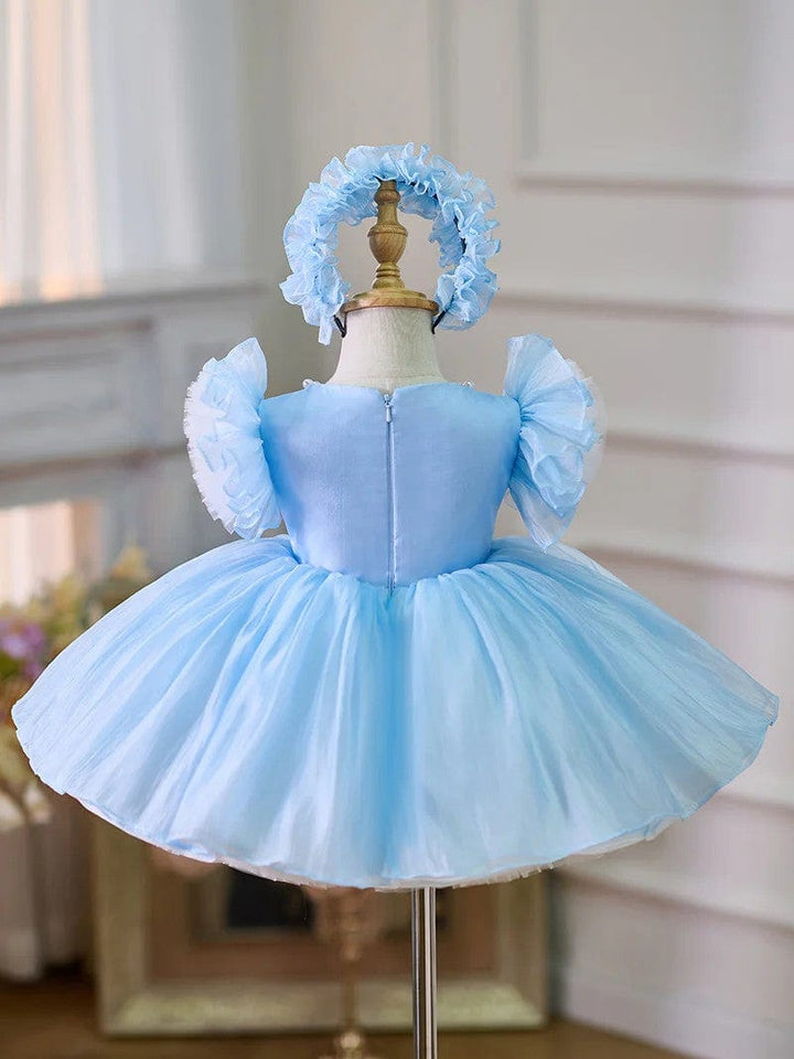 Sunnypetal Adorable Puff Sleeves Knee-Length Baby Toddler Girl Dresses