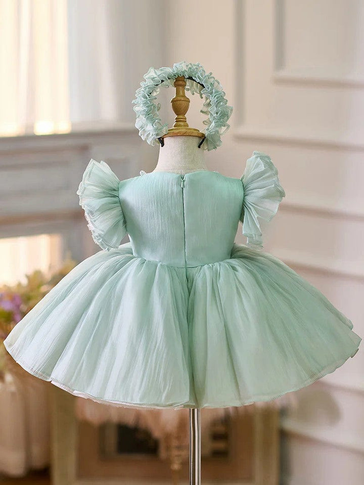 Sunnypetal Adorable Puff Sleeves Knee-Length Baby Toddler Girl Dresses