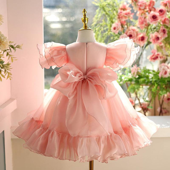 Sunnypetal Blushing Petals Ruffle Flower Girl Dress