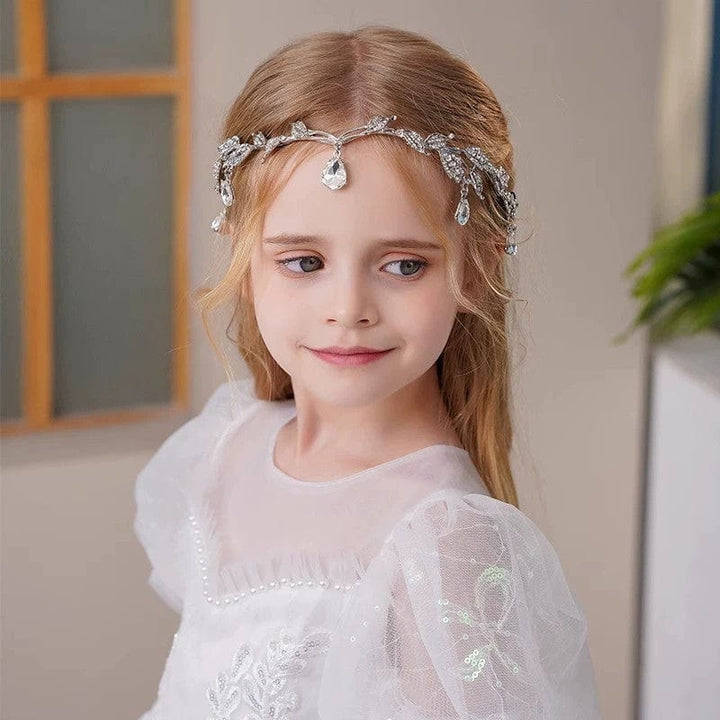 Sunnypetal Children's Eyebrow Pendant Rhinestone Headdress Alloy Rhinestone Headband Crown