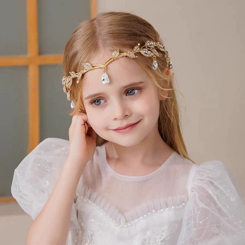 Sunnypetal Children's Eyebrow Pendant Rhinestone Headdress Alloy Rhinestone Headband Crown
