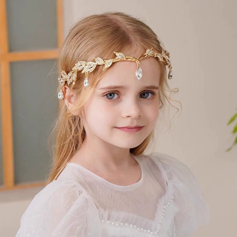 Sunnypetal Children's Eyebrow Pendant Rhinestone Headdress Alloy Rhinestone Headband Crown