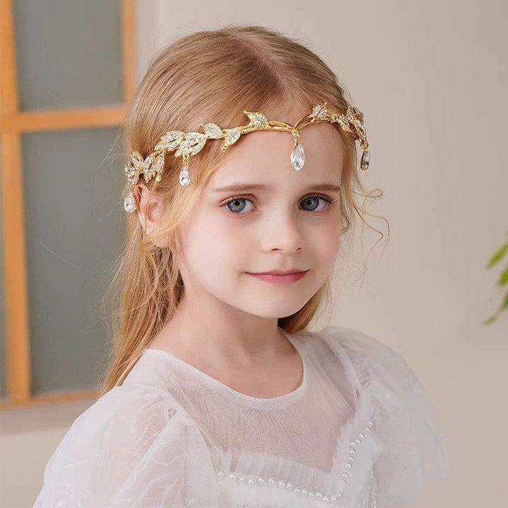 Sunnypetal Children's Eyebrow Pendant Rhinestone Headdress Alloy Rhinestone Headband Crown
