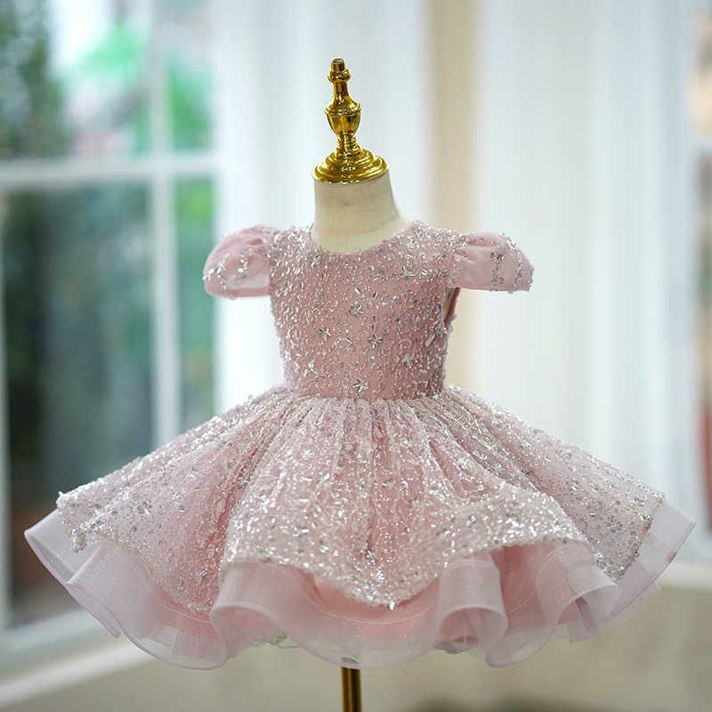 Sunnypetal Elegant Pink Sequin Formal Dress Birthday Party Princess Fl –  sunnypetal