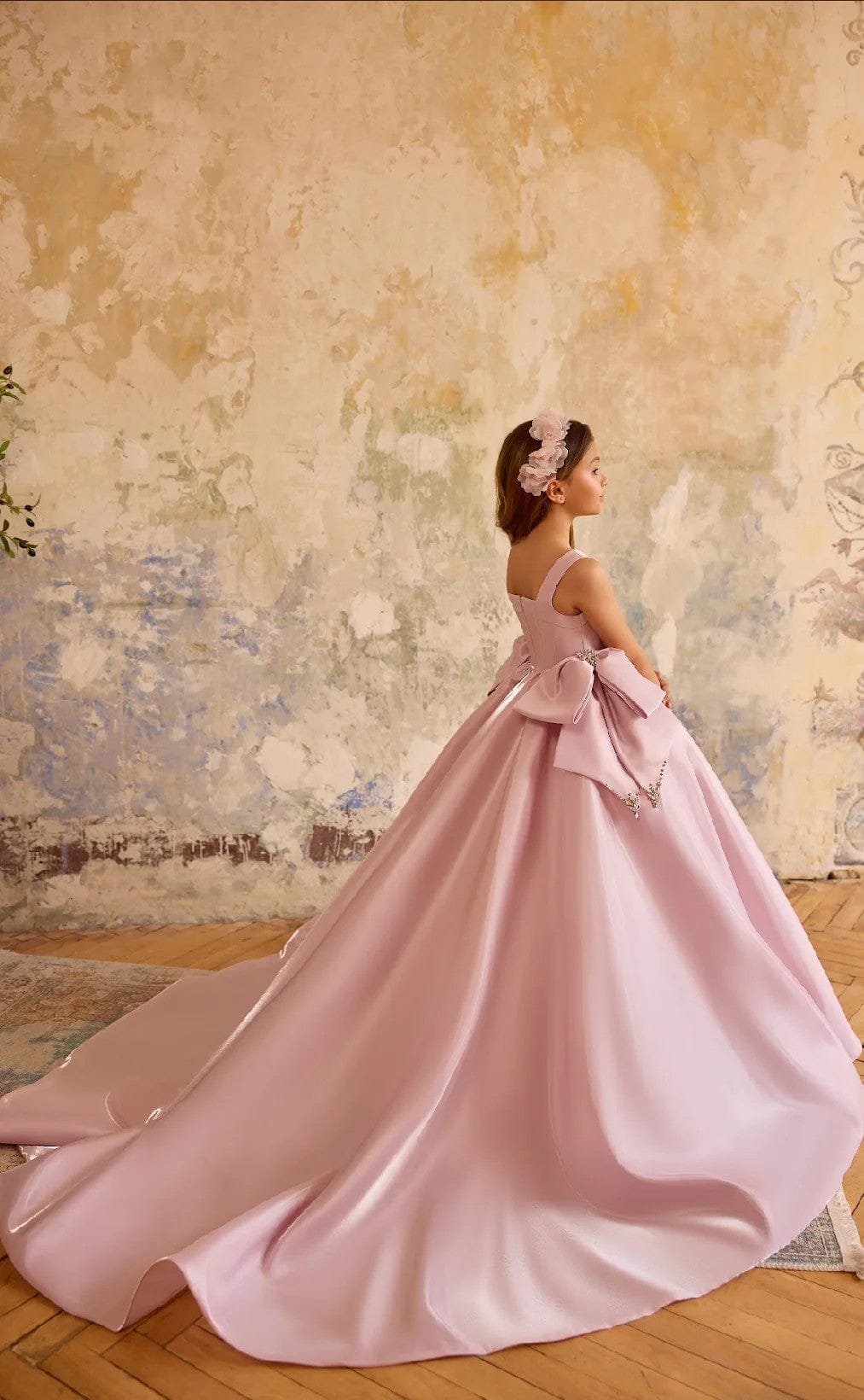 Sunnypetal Exquisite Satin Flower Girl Gown