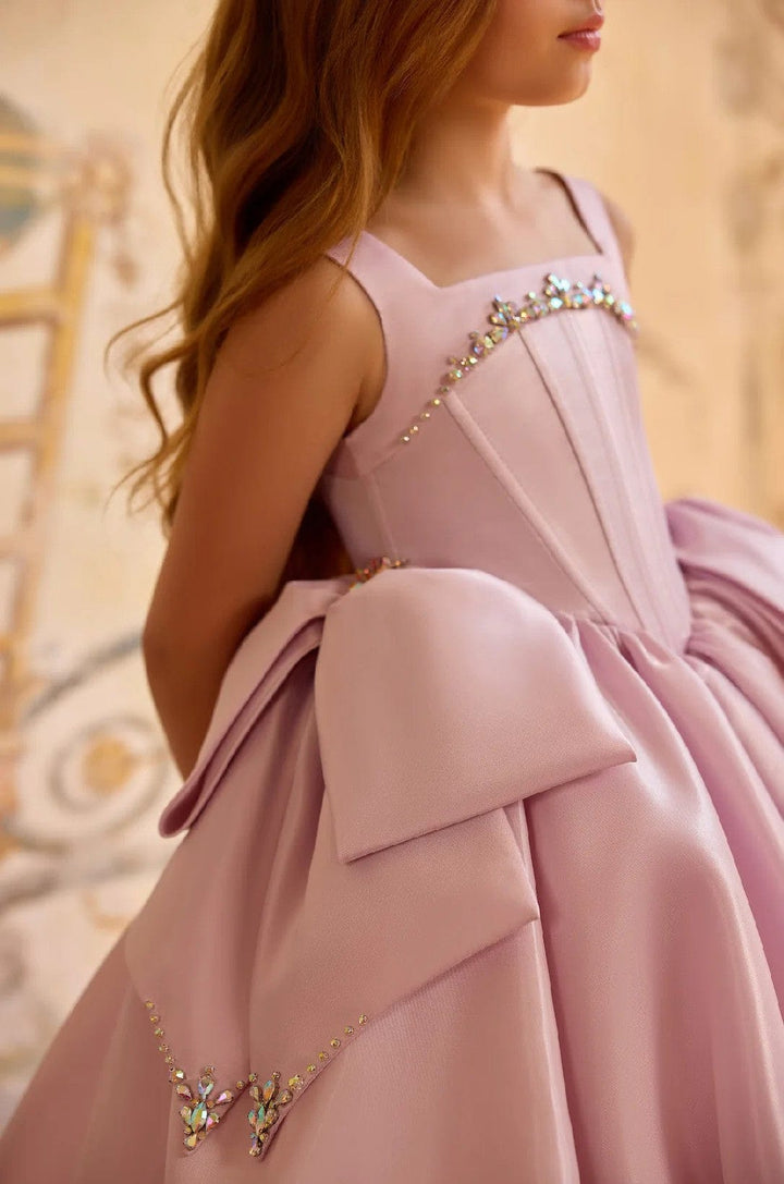 Sunnypetal Exquisite Satin Flower Girl Gown