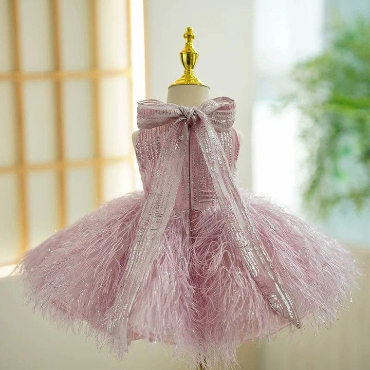 Sunnypetal Exquisite Sleeveless Tassel Sequins Pageant Birthday Princess Flower Girl Dresses