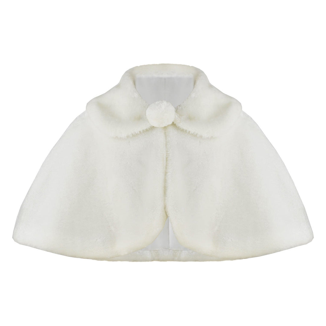 Sunnypetal Girls Cozy Faux Fur Princess Dress Dress Flower Girl Waistcoat Kids Cape Cloak