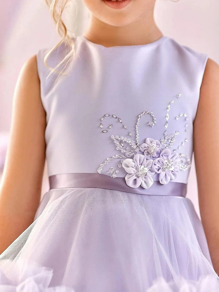 Sunnypetal Little Princess Dream - Ruffle Tulle Flower Girl Dress