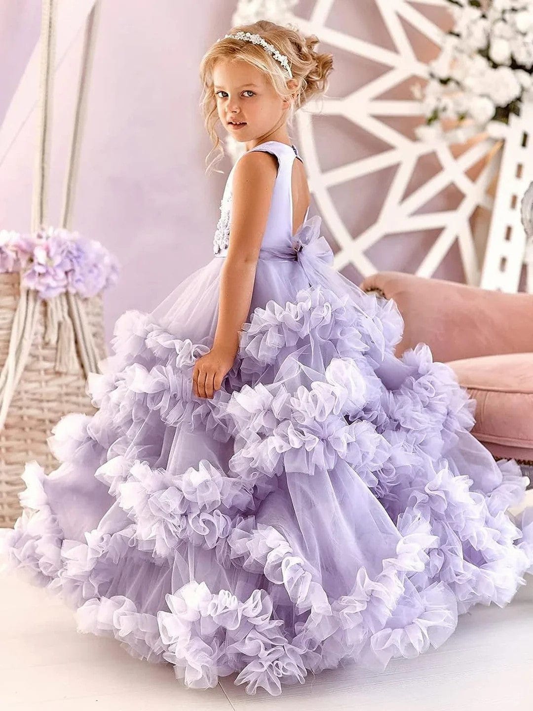Sunnypetal Little Princess Dream - Ruffle Tulle Flower Girl Dress