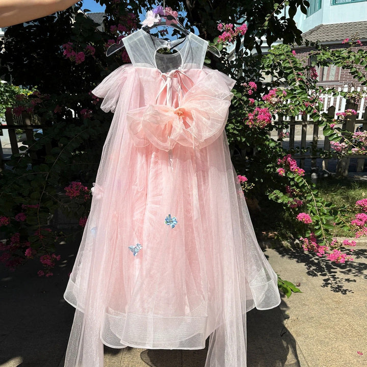 Sunnypetal Luxury Green Flower Girl Gown with 3D Floral Appliqués