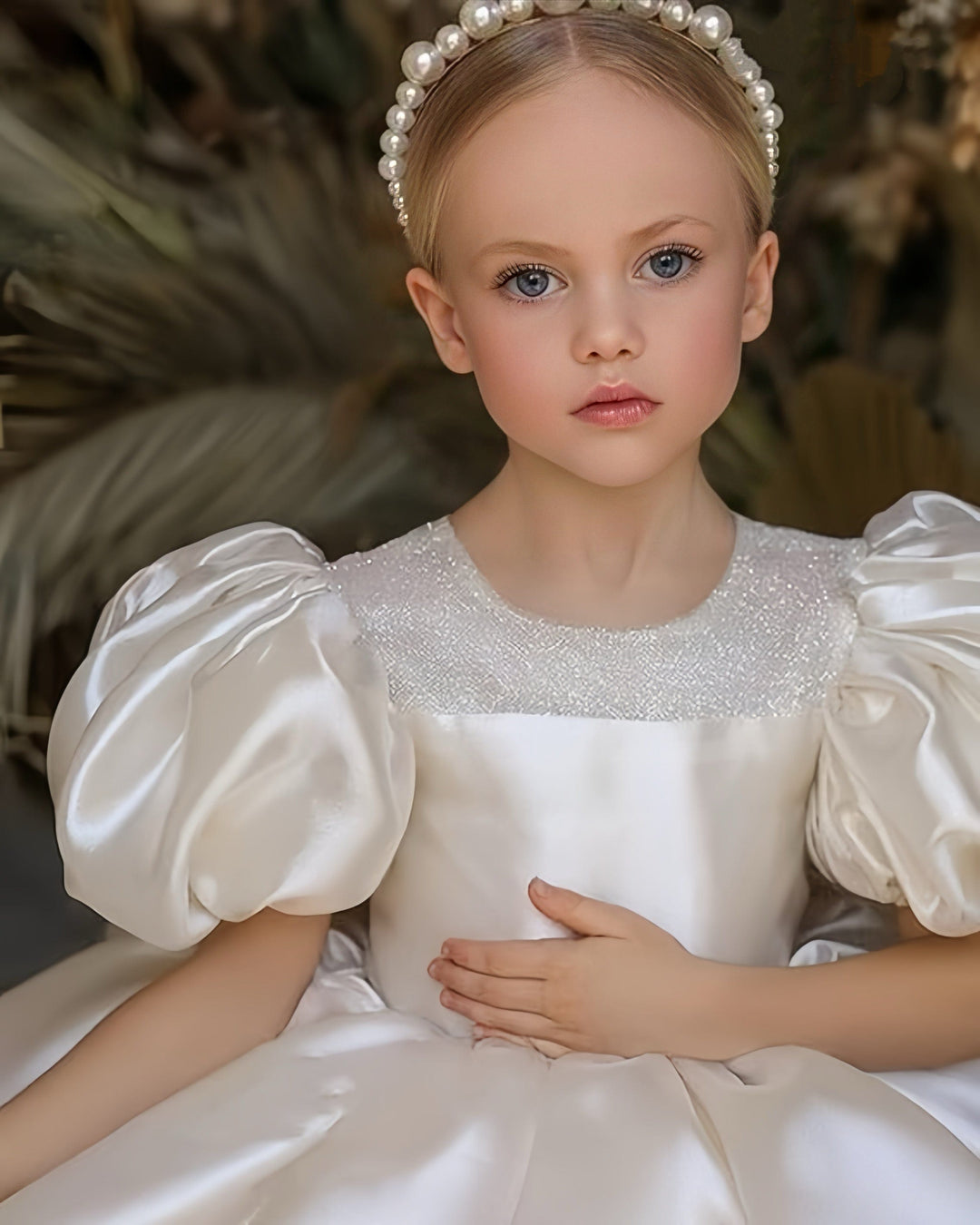 Sunnypetal Puffy Tulle Layers Birthday Party Pageant Dress Satin Princess Flower Girl Dresses