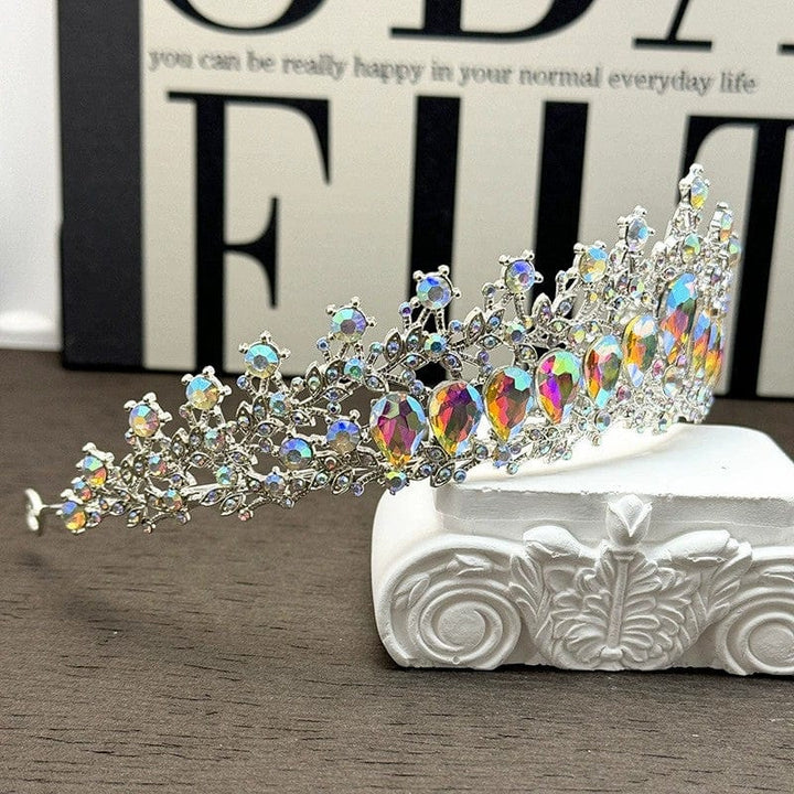 Sunnypetal Rhinestone Crown Birthday Dress Tiaras Light Luxury Diamond Crown
