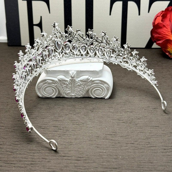 Sunnypetal Rhinestone Crown Birthday Dress Tiaras Light Luxury Diamond Crown