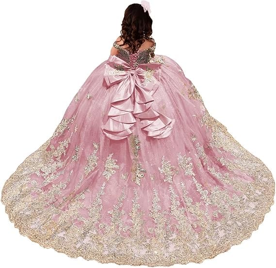 Sunnypetal Royal Blue Embroidered Ball Gown Flower Girl Pageant Dress with Bow