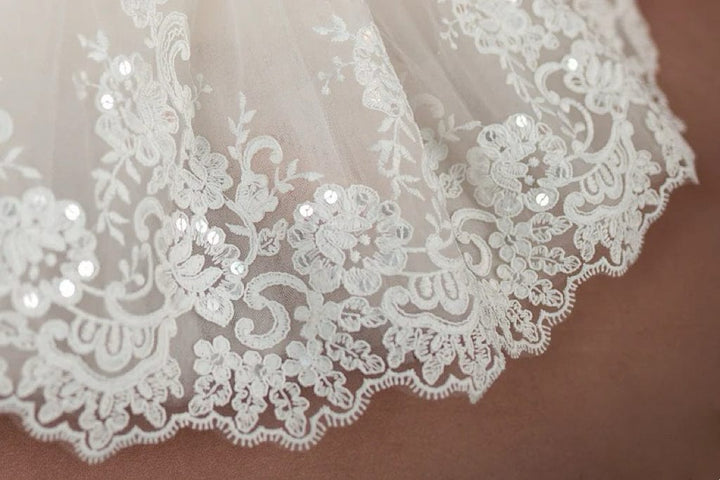 Sunnypetal Sequin Lace Baptism Dress Christening Gown for Baby Girls