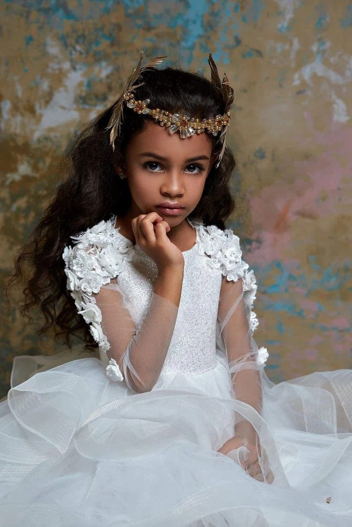 Sunnypetal Tutu Mini Flower Girl Dresses Whimsical Floral Delight for Special Occasions