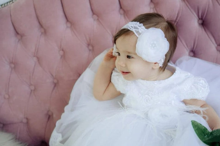 Sunnypetal White Baby Girl Christening Gown 2t Baptism Girl Outfit