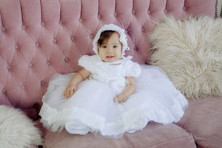 Sunnypetal White Baby Girl Christening Gown 2t Baptism Girl Outfit