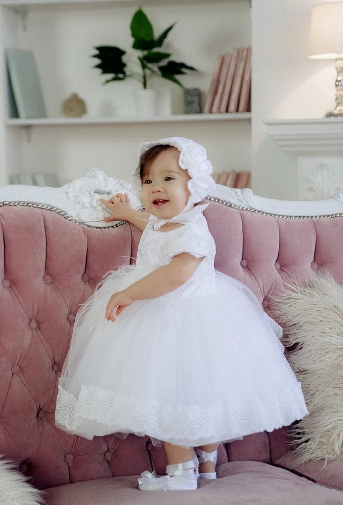 Sunnypetal White Baby Girl Christening Gown 2t Baptism Girl Outfit