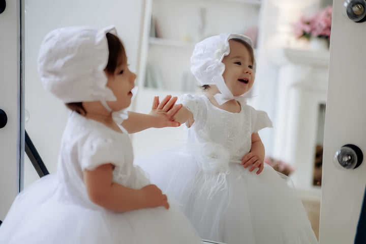 Sunnypetal White Baby Girl Christening Gown 2t Baptism Girl Outfit
