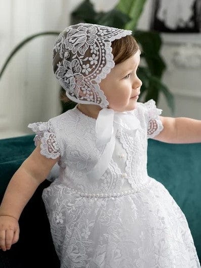 Sunnypetal White Baby Girl Christening Gown，Baptism Gift Girl From Godparents