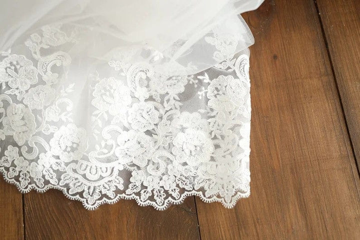 Sunnypetal  White Christening Gowns Newborn Girl Baptism Dress